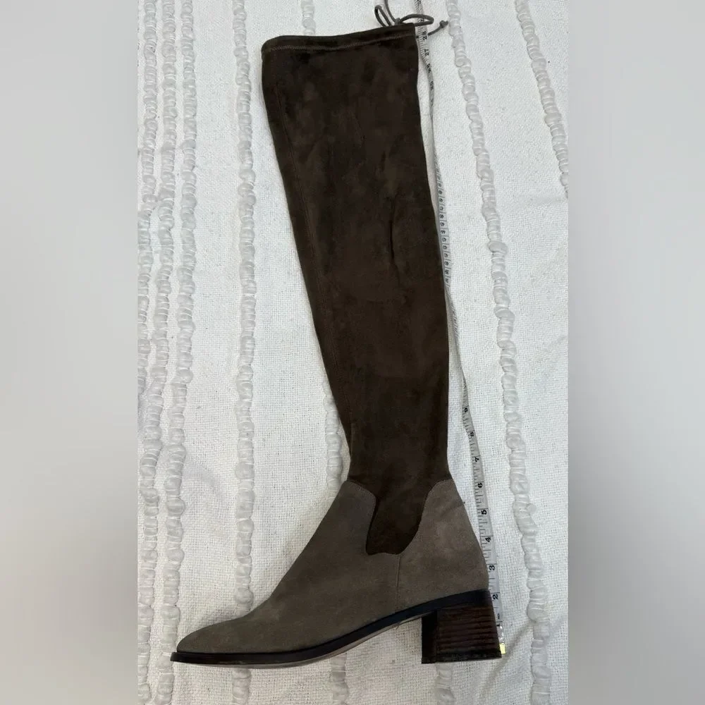 Free People Coast to Coast Over the Knee Boots Taupe Brown Suede Women Size 10